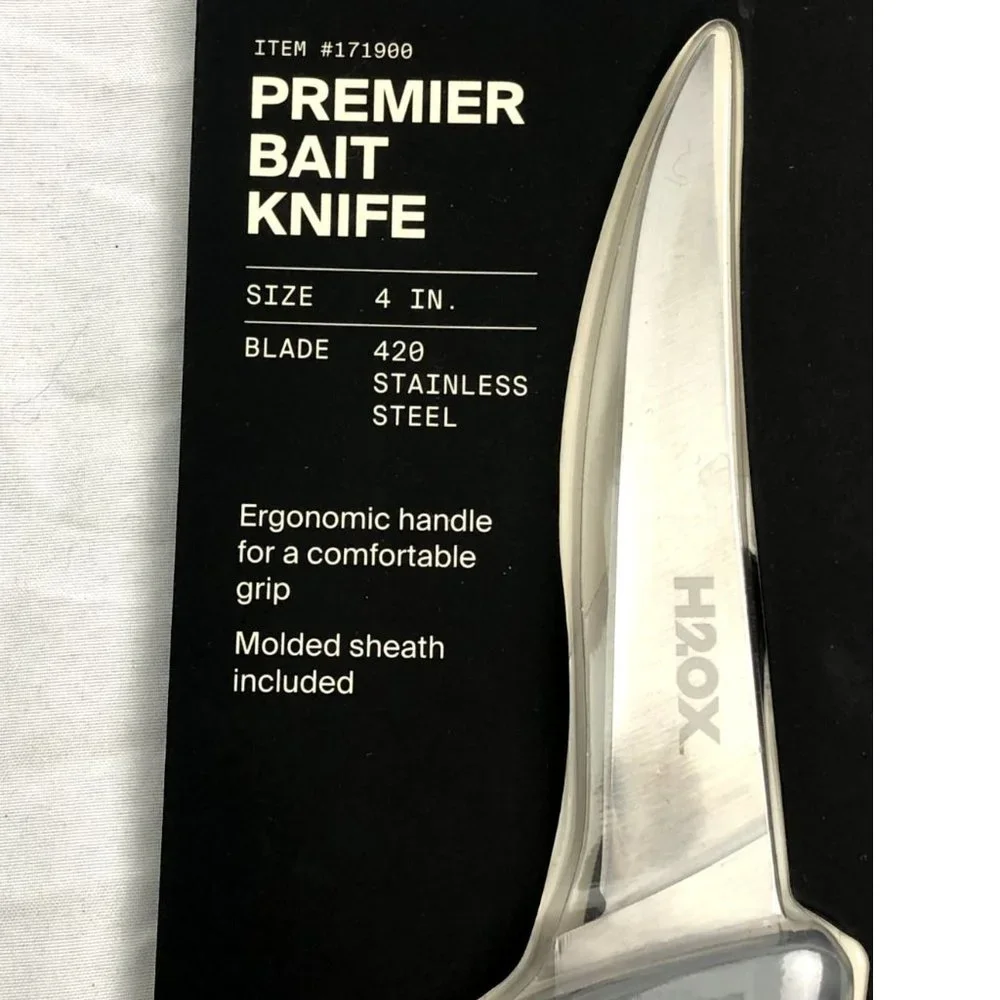 H2OX Premier Bait Knife 4 inch 420 Stainless Steel Fishing with Sheath